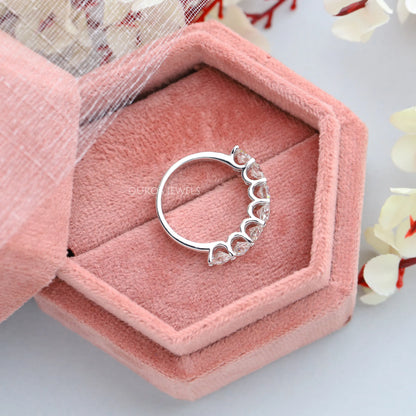 Seven Stone Old European Round Diamond Wedding Band Rings