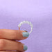 U shaped prong diamond wedding band crafted with round cut lab diamonds