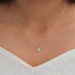 On neck look of round brilliant cut lab created diamond solitaire pendant 