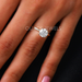 In Finger View Of Round Diamond Solitaire With Hidden Halo Engagement Ring