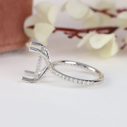 Radiant Shape Semi Mount Hidden Halo Ring