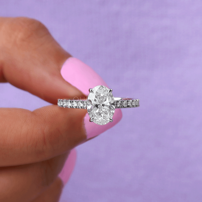 [Oval Shaped Solitaire Engagement Ring]-[Ouros Jewels]