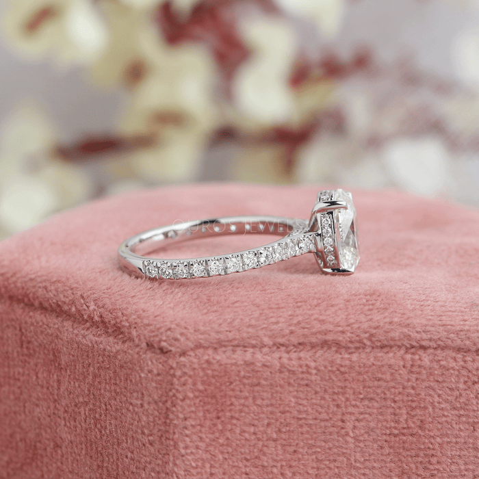 [Oval Shaped Diamond Solitaire Ring]-[Ouros Jewels]