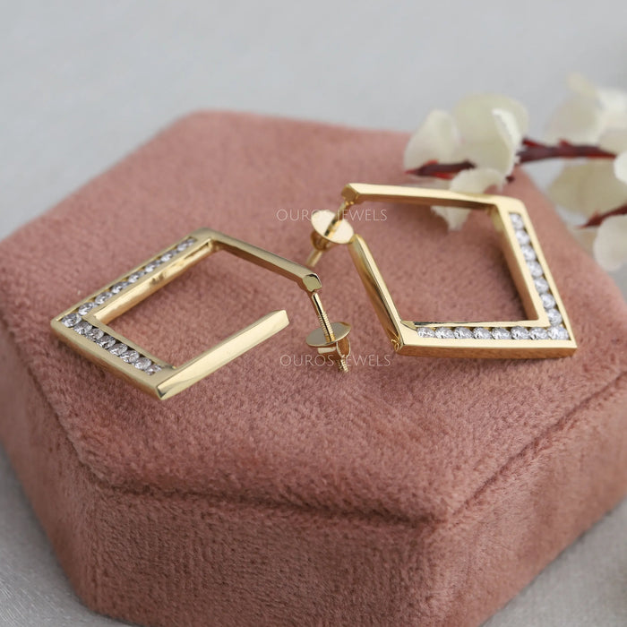 Square Diamond Earrings - Takohl Fine Jewelry