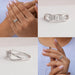 collage of 3 Stone Emerald Cut Engagement Ring with Side Round cut stones.