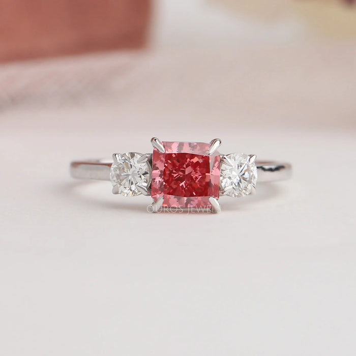 Front View Of Fancy Colored Diamond Engagement Ring