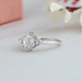 Pear Cut Lab Grown Side Diamonds of Moval 3 Stone Engagement Ring