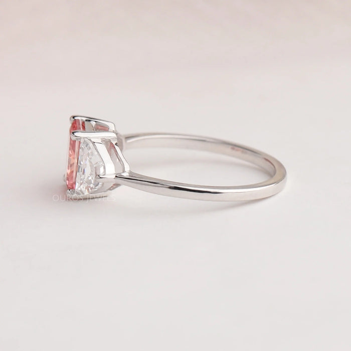[Side View Of Stanning Lab Diamond Engagement Ring Made In 14K White Gold]-[Ouros Jewels]