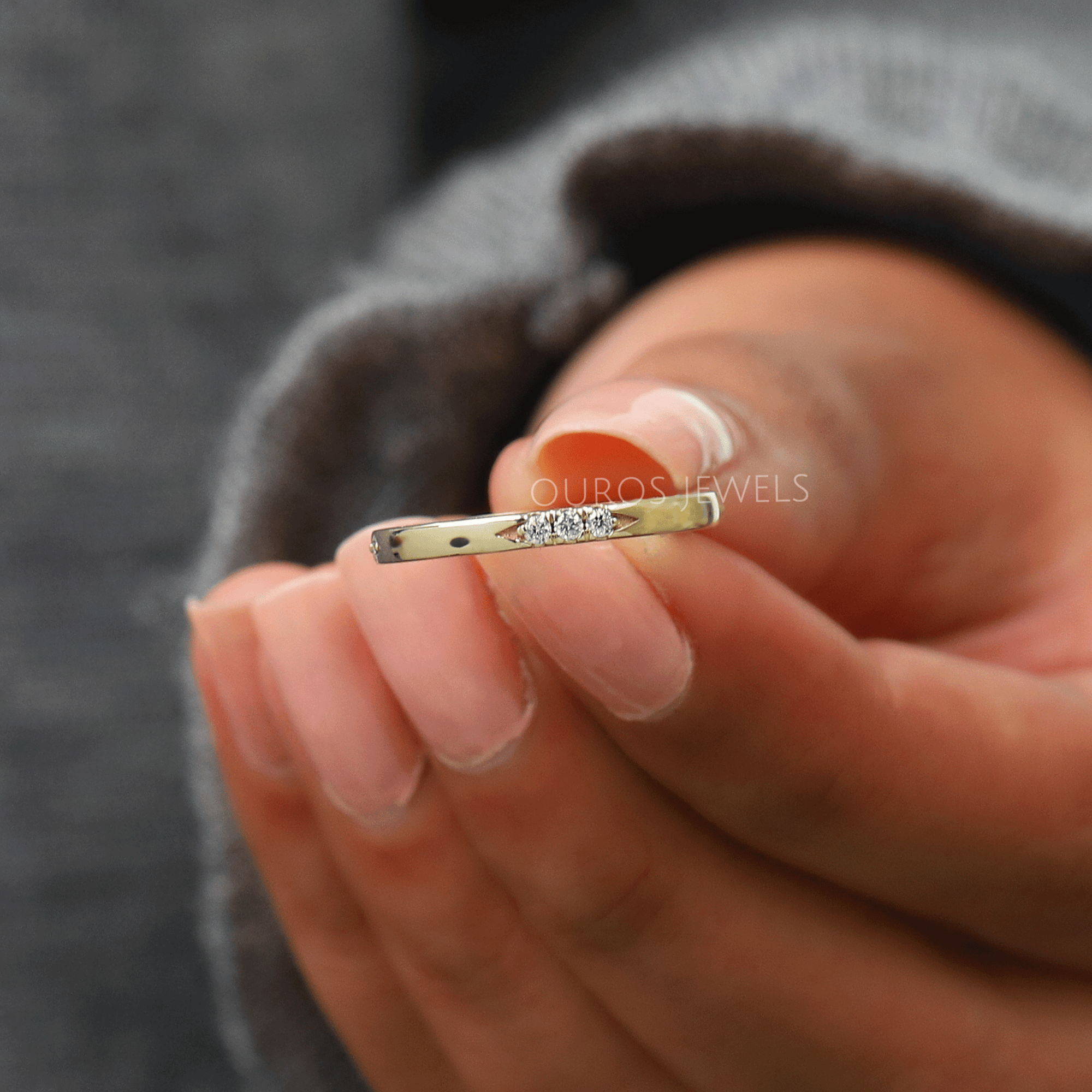 Round Cut Dainty Wedding Ring