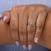 In finger Front view of Princess Cut lab made Diamond Engagement Ring 