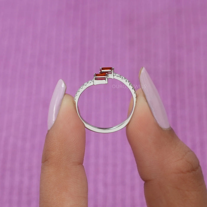 14k white gold two stone diamond engagement ring for women's