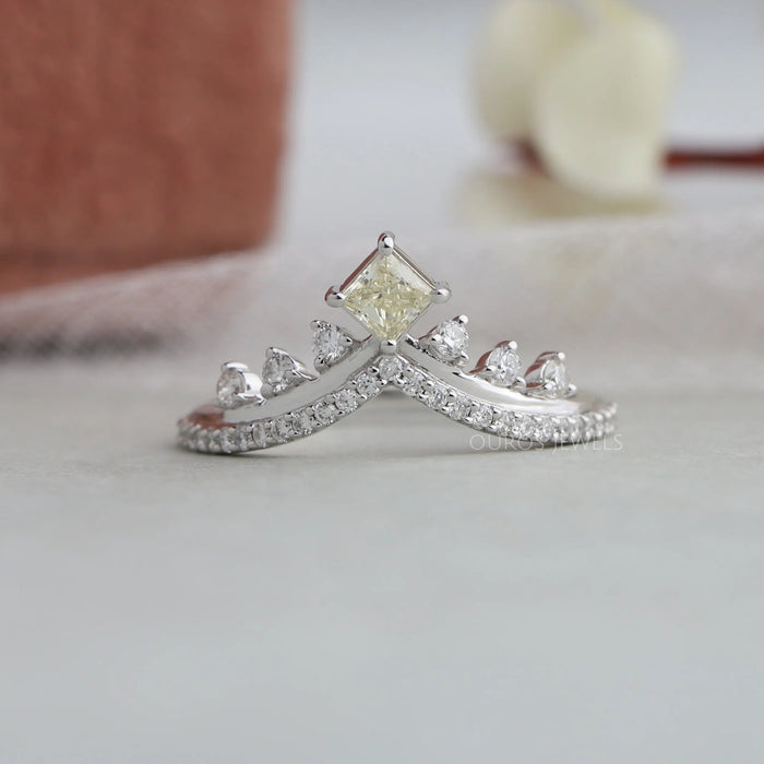 Crown wedding ring for women Art deco Diamond wedding band Vintage uni –  PENFINE