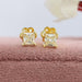 Yellow princess cut solitaire diamond earrings with claw prongs, perfect anniversary gift for your wife