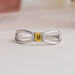 Front look of Yellow Emerald Cut Diamond Promise Ring