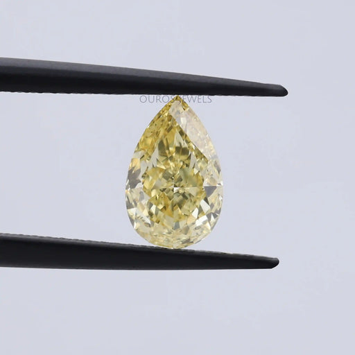 [Yellow Pear Cut Lab Grown Diamond]-[Ouros Jewels]