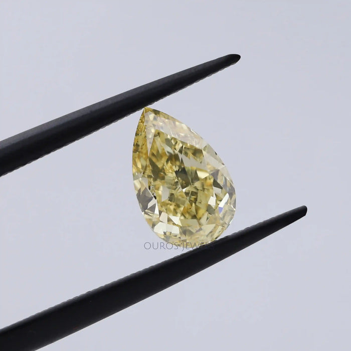 [Yellow Pear Shaped Diamond]-[Ouros Jewels]