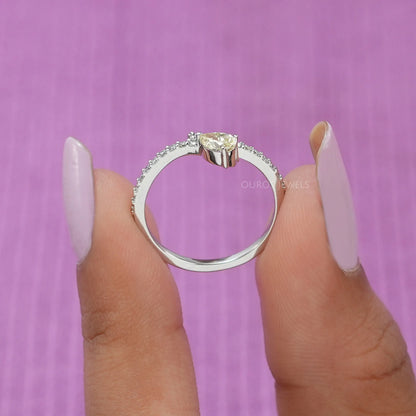 Yellow Pear Diamond Bypass Ring