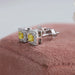 [Antique Yellow Diamond Stud Earrings]-[Ouros Jewels]