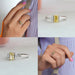 [Three Stone Radiant Cut Lab Grown Diamond Engagement Ring]-[Ouros Jewels]